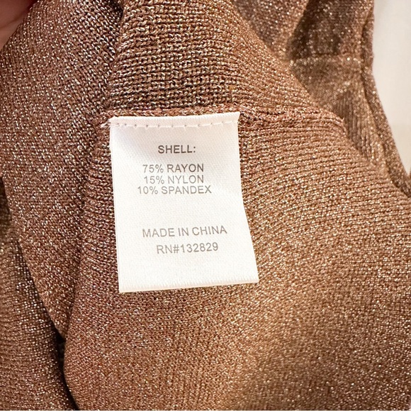 NWT Superdown Aura Shimmer Long Sleeve Mini Dress Brown Bronze mocha sz Medium - Picture 8 of 9